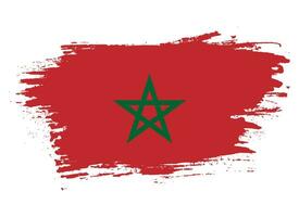 Ink splashes brush stroke Morocco flag vector