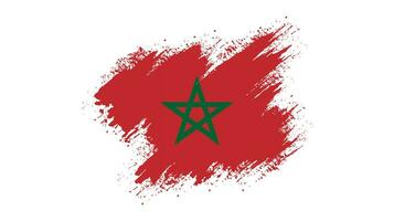 Brush frame Morocco flag vector