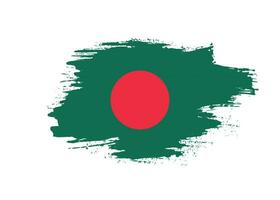 Bangladesh hand paint colorful flag vector