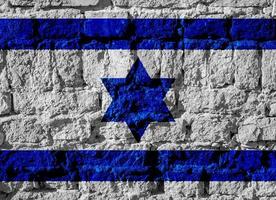 Flag of Israel on a textured background. Concept collage. photo