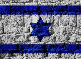 Flag of Israel on a textured background. Concept collage. photo