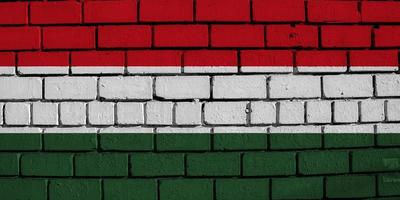 Hungary flag on a textured background. conceptual collage. photo