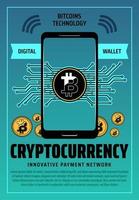 Bitcoin cryptocurrency digital technology, vector