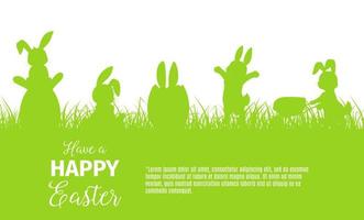 Easter holiday bunnies or rabbits hunting for eggs vector