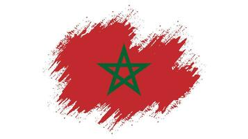 New creative Morocco grunge flag vector