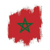 Professional brush effect Morocco flag vector