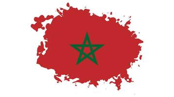 Paint brush stroke Morocco flag vector for free download