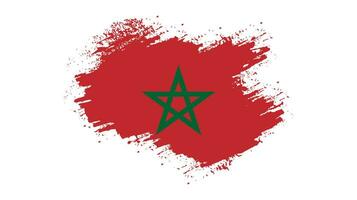 Paint brush stroke Morocco flag vector