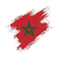 Paint brush stroke Morocco flag vector