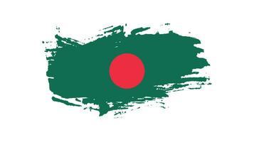 Flat grunge texture abstract Bangladesh flag vector