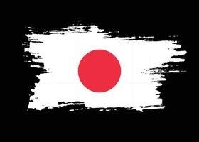 Japan brush stroke flag vector