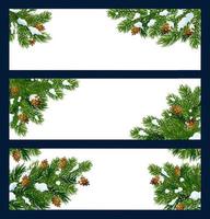 Christmas tree and pine branches with copy space vector