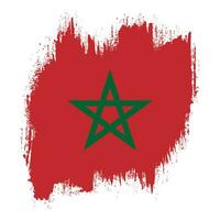 Splash texture effect Morocco flag vector