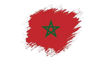 Modern brush stroke Morocco flag vector