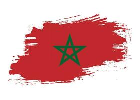 Hand drawing brush stroke Morocco flag vector