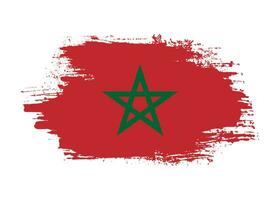 Dirty brush stroke Morocco flag vector