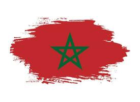 Flat Morocco grunge flag vector