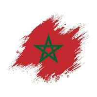 Morocco brush grunge flag vector