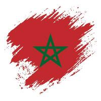 Vintage Morocco grungy flag vector