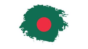 imagen vectorial de la bandera de bangladesh de trazo de pincel abstracto vector