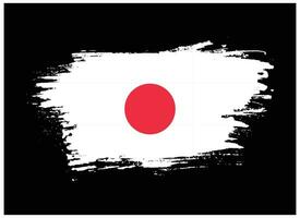 Paint ink brush stroke Japan flag vector