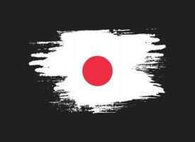 Vector grunge brush stroke Japan flag vector