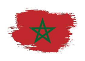 Grunge texture Morocco flag background vector