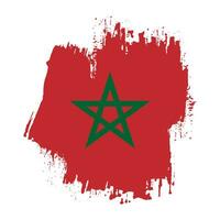 Creative Morocco grunge texture flag vector