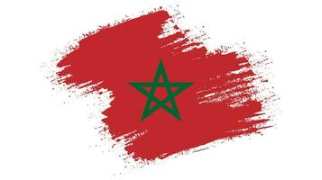 Morocco faded grunge texture flag vector