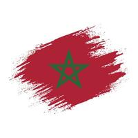 Grunge brush stroke Morocco flag vector