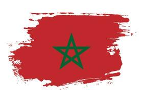 vector de bandera de marruecos de trazo de pincel