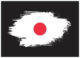 Paint brush stroke grunge texture Japan flag vector