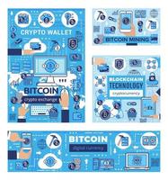 Blockchain technology, bitcoin crypto exchange vector