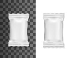 White pack mockup, sachet or pouch bag vector