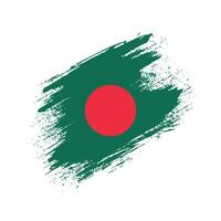 New Bangladesh hand paint grunge flag vector