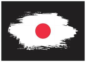 Brush effect Japan grunge texture flag vector