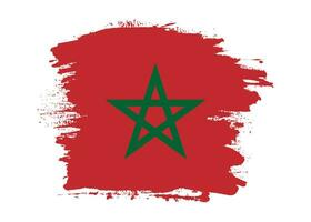 nuevo diseño de bandera grunge de marruecos vector