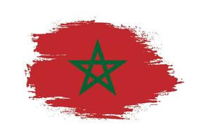 Creative Morocco grunge flag vector