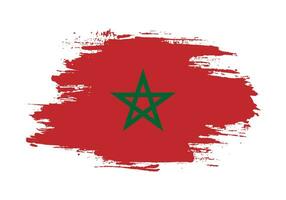 Vector grunge brush stroke Morocco flag vector