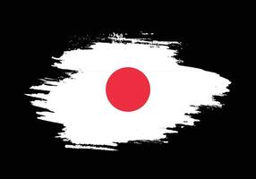 Paint brush stroke shape Japan flag vector