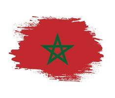 Colorful graphic grunge texture Morocco flag vector
