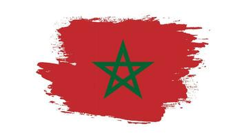 nuevo vector de bandera abstracta de marruecos pintado a mano