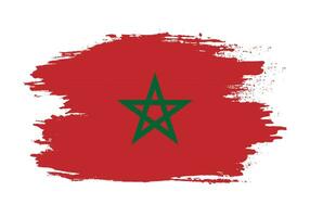 Abstract grunge stroke Morocco flag vector