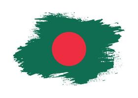 Hand paint Bangladesh grunge flag vector