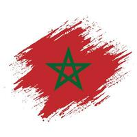 Creative Morocco grunge flag vector