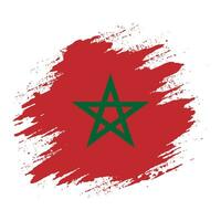 Vintage grunge texture Morocco abstract flag vector