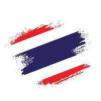 nuevo efecto de pincel vector de bandera grungy de tailandia