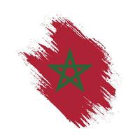 New hand paint brush Morocco flag vector