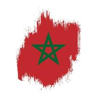 Graphic Morocco grunge texture flag vector