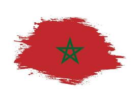 Vector grunge brush stroke Morocco flag vector
